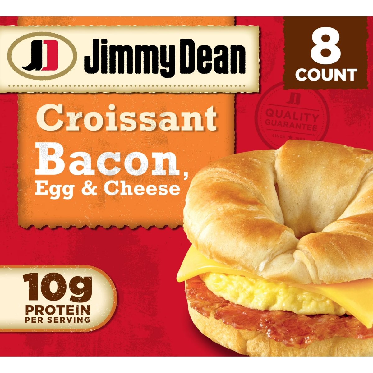 Jimmy Dean Croissant Bacon, Egg and Cheese Sandwich, 28.8 oz, 8 Count (Frozen)