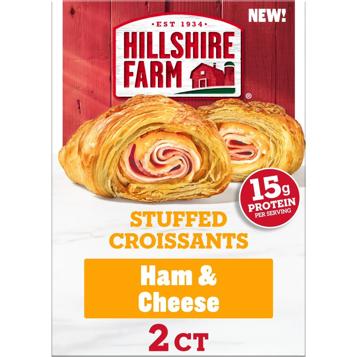 Hillshire Farm Ham and Cheese Filled Croissants, 8 oz, 2 Count (Frozen)