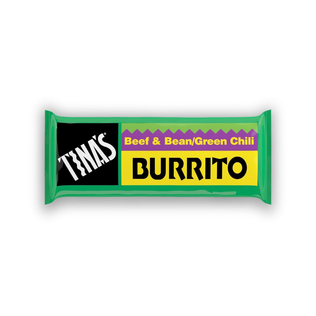 Tina's Beef and Bean/Green Chile Burrito, 4 oz, Wrapped in Plastic Film, 1 Unit (Frozen)