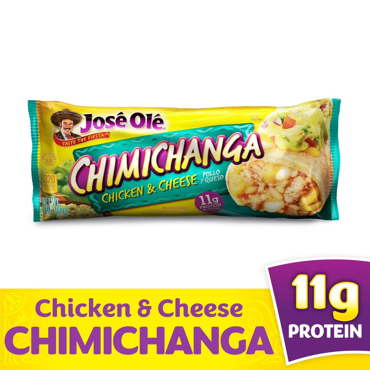 Jose Ole Chicken and Cheese Chimichanga, Frozen Mexican Food, 5 oz