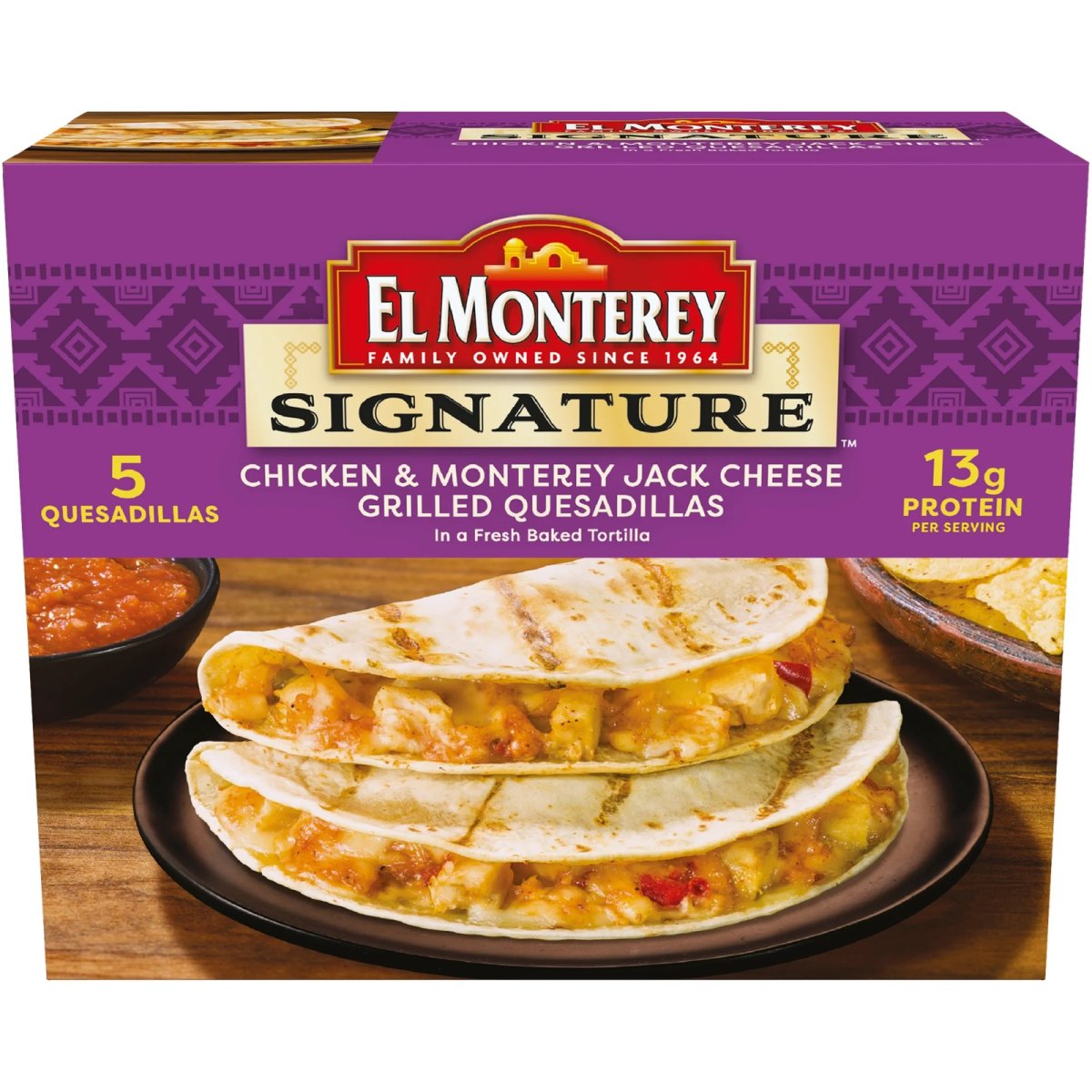 Grilled Quesadillas with Signature Chicken and Monterey Jack Cheese, 5 Units, 20 oz (Frozen)