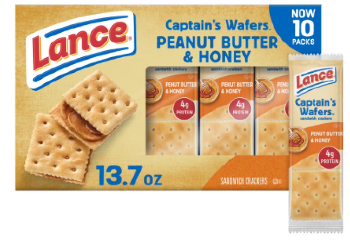 Lance Sandwich Captain's Wafer Cookies, Peanut Butter and Honey, 10 Packs, 6 Sandwiches Each