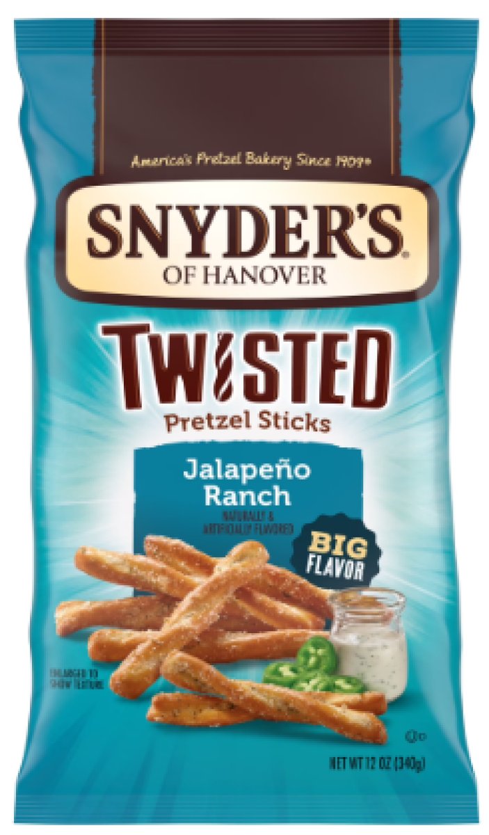 Snyder's of Hanover, Rancho Jalapeño Twisted Pretzel Sticks, 12 oz Bag