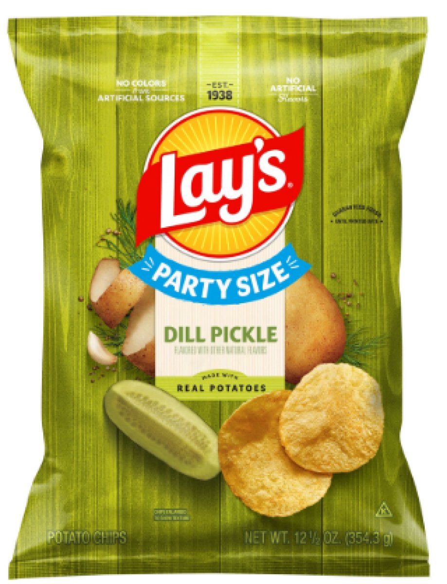 Lay's Party Size Pickle and Dill Flavored Potato Chips, 12.5 oz Bag