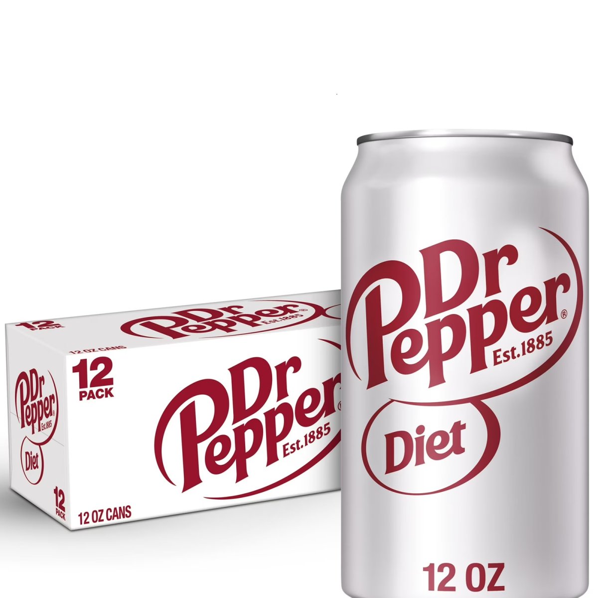 Diet Dr Pepper Soda 12 fl oz, 12 Can Pack
