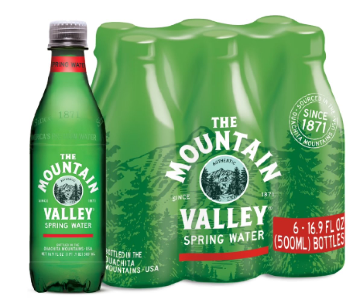 Mountain Valley Spring Water 16.9 fl oz, 6 Pack Plastic Bottles