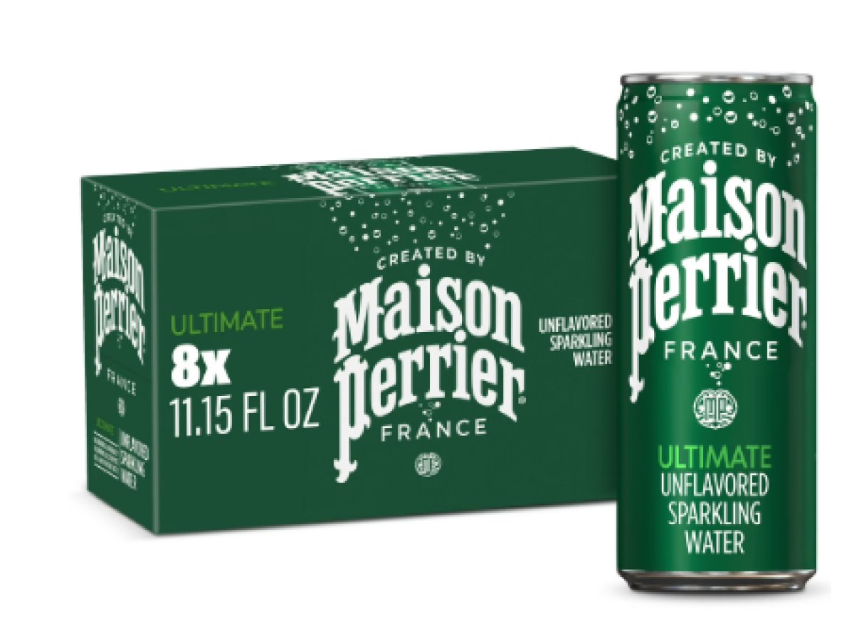 Maison Perrier Unflavored Sparkling Water, 11.15 fl oz, 8-Pack of Cans