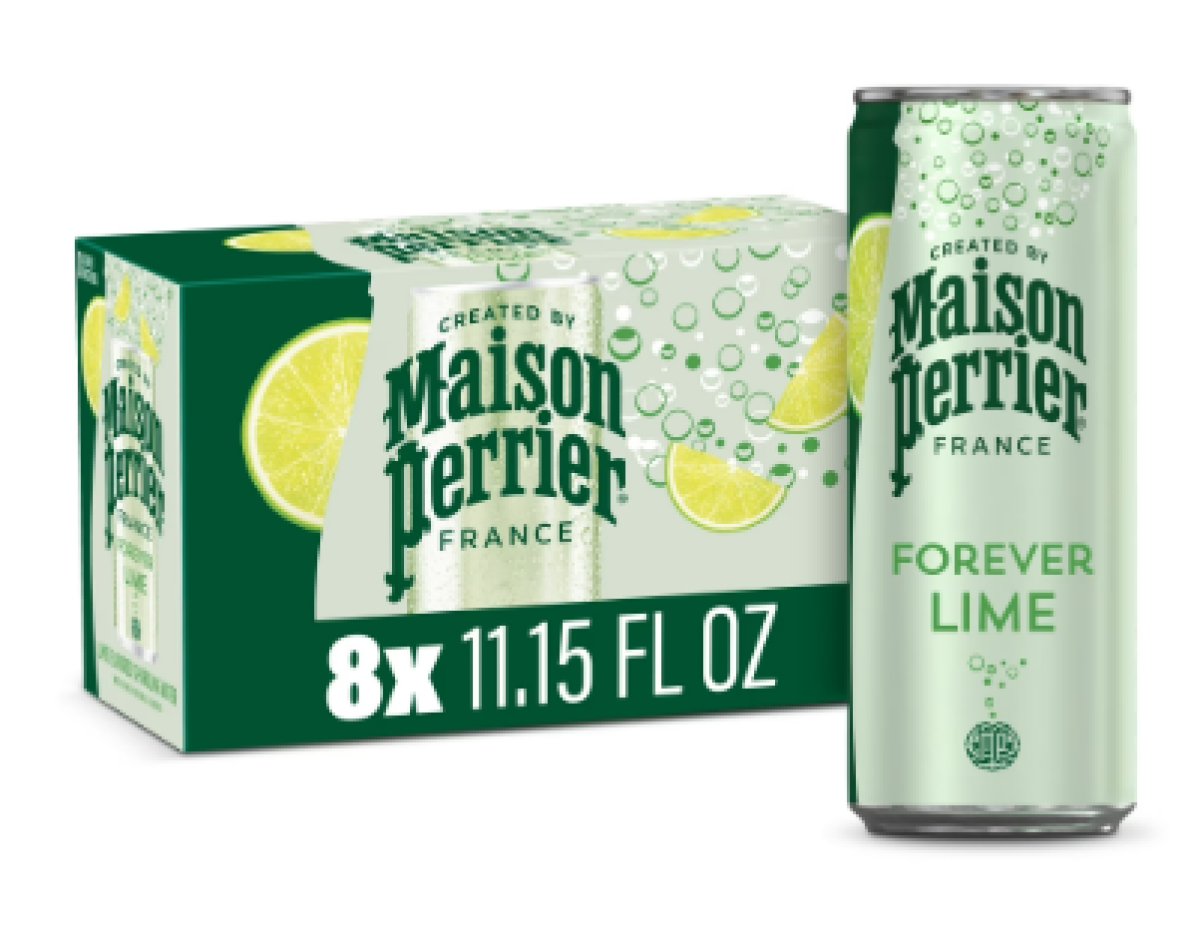 Maison Perrier Forever Lime Sparkling Water, 11.15 fl oz, 8-Pack of Cans