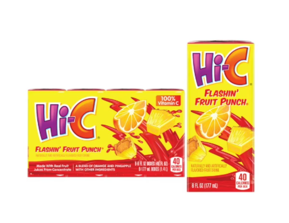 Hi-C Flashin Fruit Punch Juice, 6 fl oz, 8 Juice Boxes