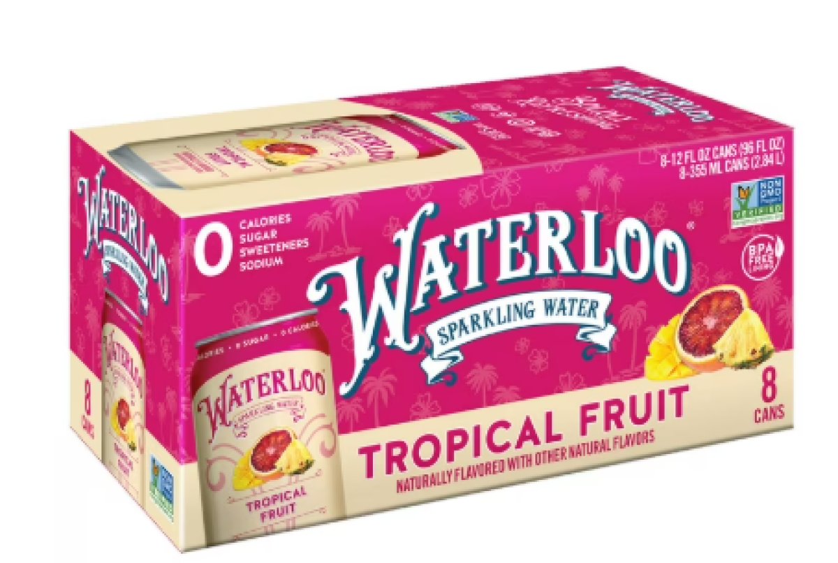Waterloo Sparkling Water, Tropical Fruit, 12 fl oz, Pack of 8 Cans