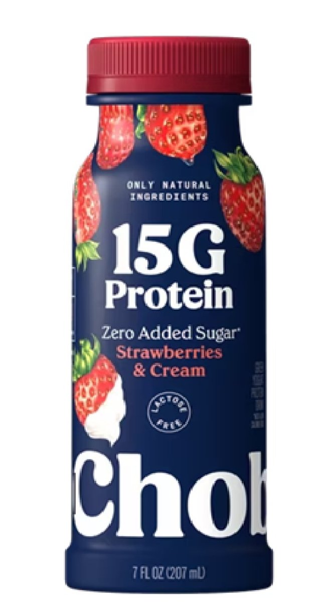 Chobani 15g Protein Low Fat Greek Yogurt Drink Strawberries & Cream 7 fl oz Bottle