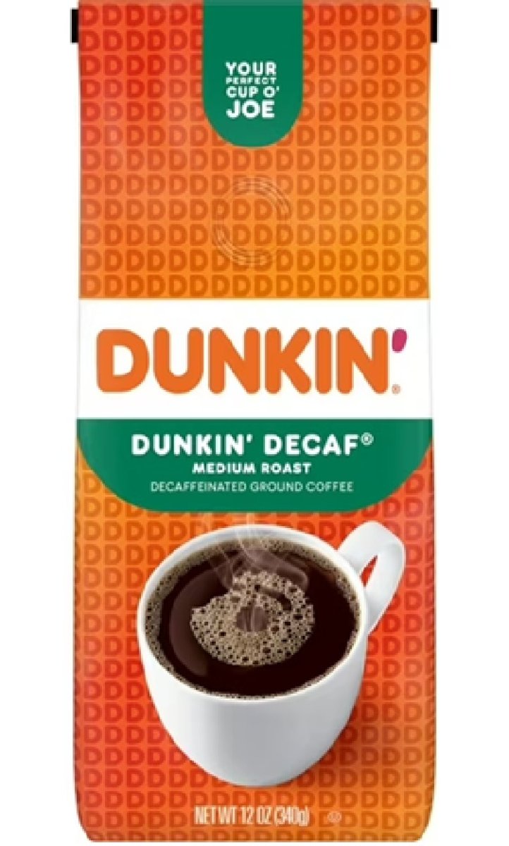 Dunkin' Original Blend Ground Coffee, Decaffeinated, Medium Roast, 12 oz, Bag
