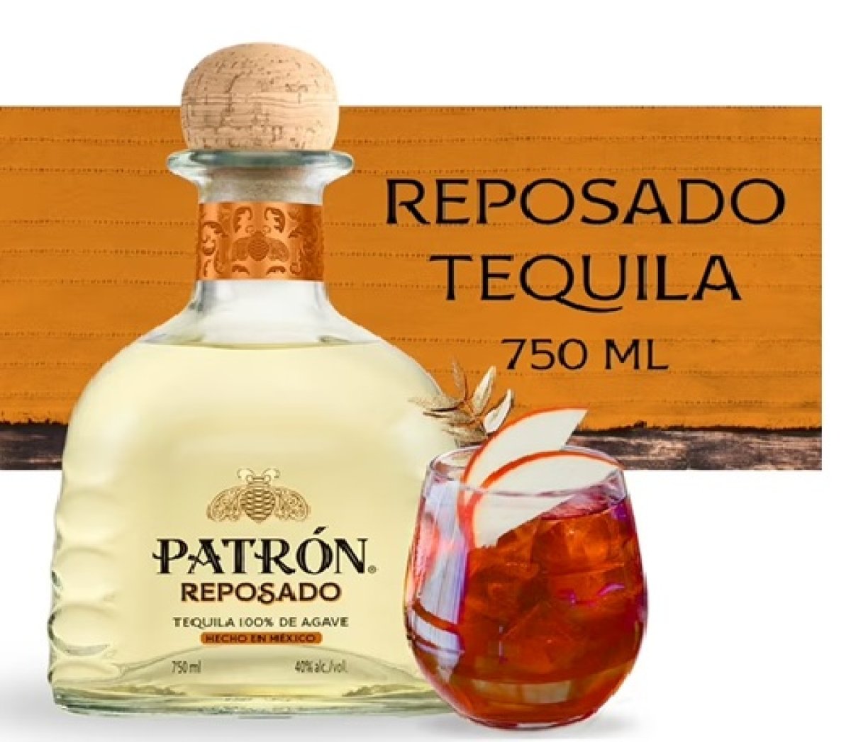 Patron Reposado Tequila 40% ABV - 750 mL Bottle