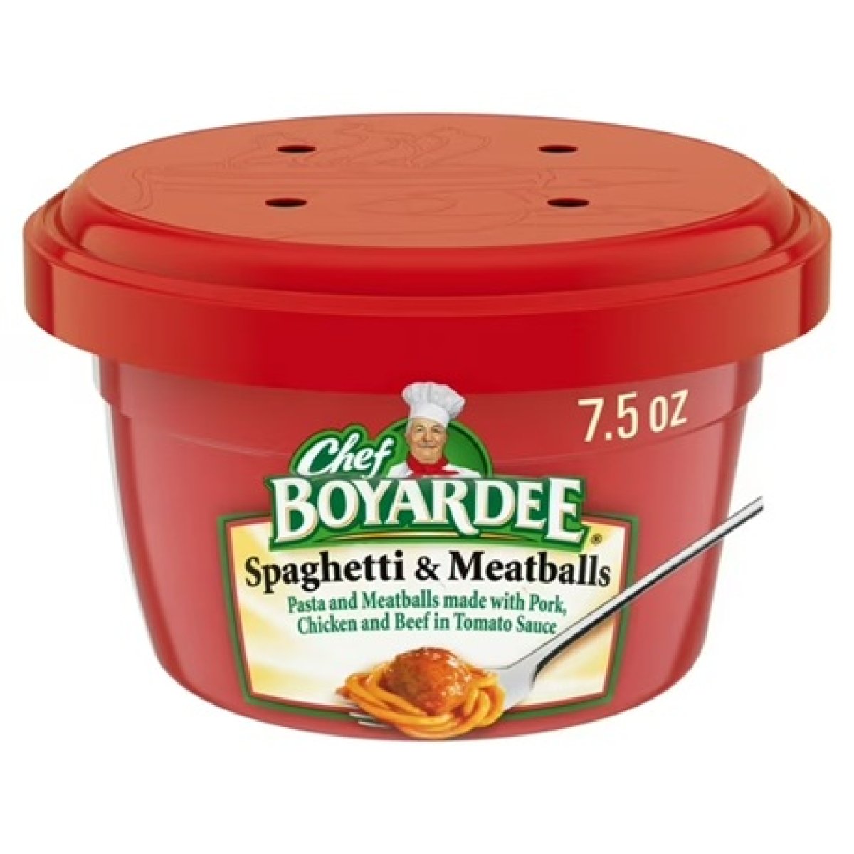 Chef Boyardee Spaghetti and Meatballs in Tomato Sauce, Microwave Meal, 7.5 oz. Bowl