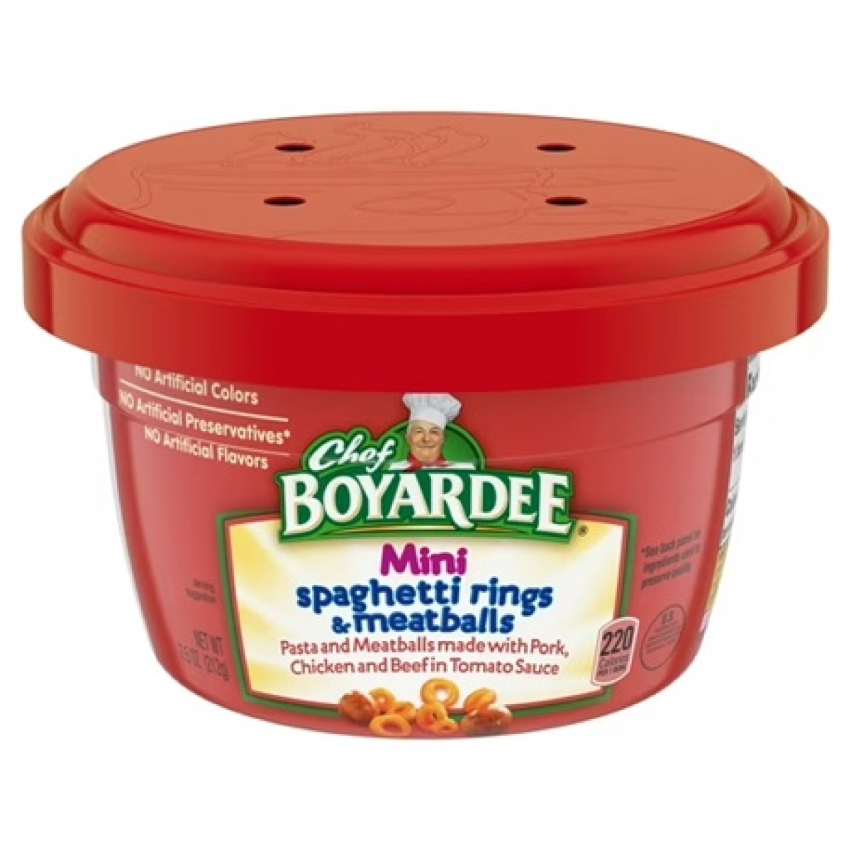 Chef Boyardee Mini Spaghetti and Meatball Rings in Tomato Sauce, Microwave Meal, 7.5 oz. Bowl