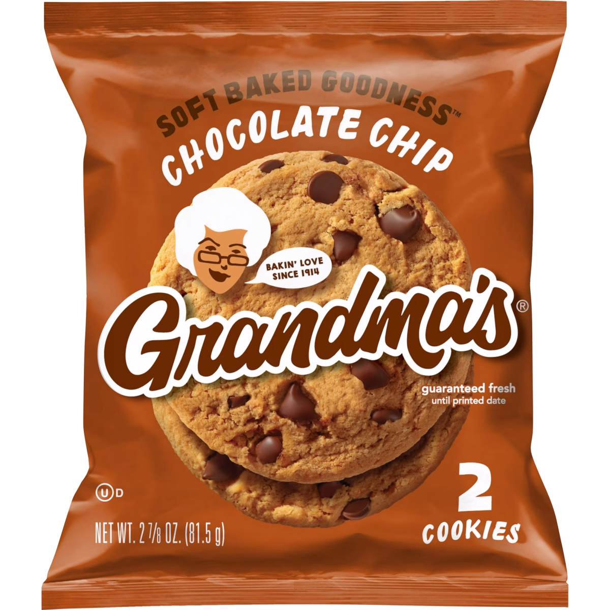 Grandma's Cookies Chocolate Chip Flavored Cookies, 2.875 oz Bag