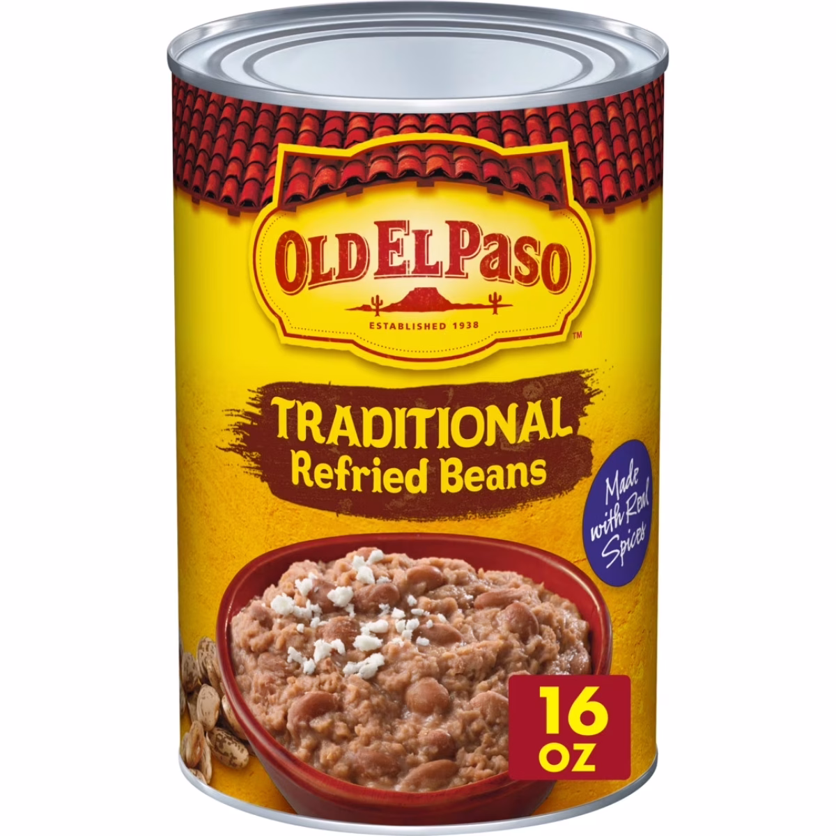 Old El Paso Traditional Canned Refried Beans, 1 Can, 16 oz