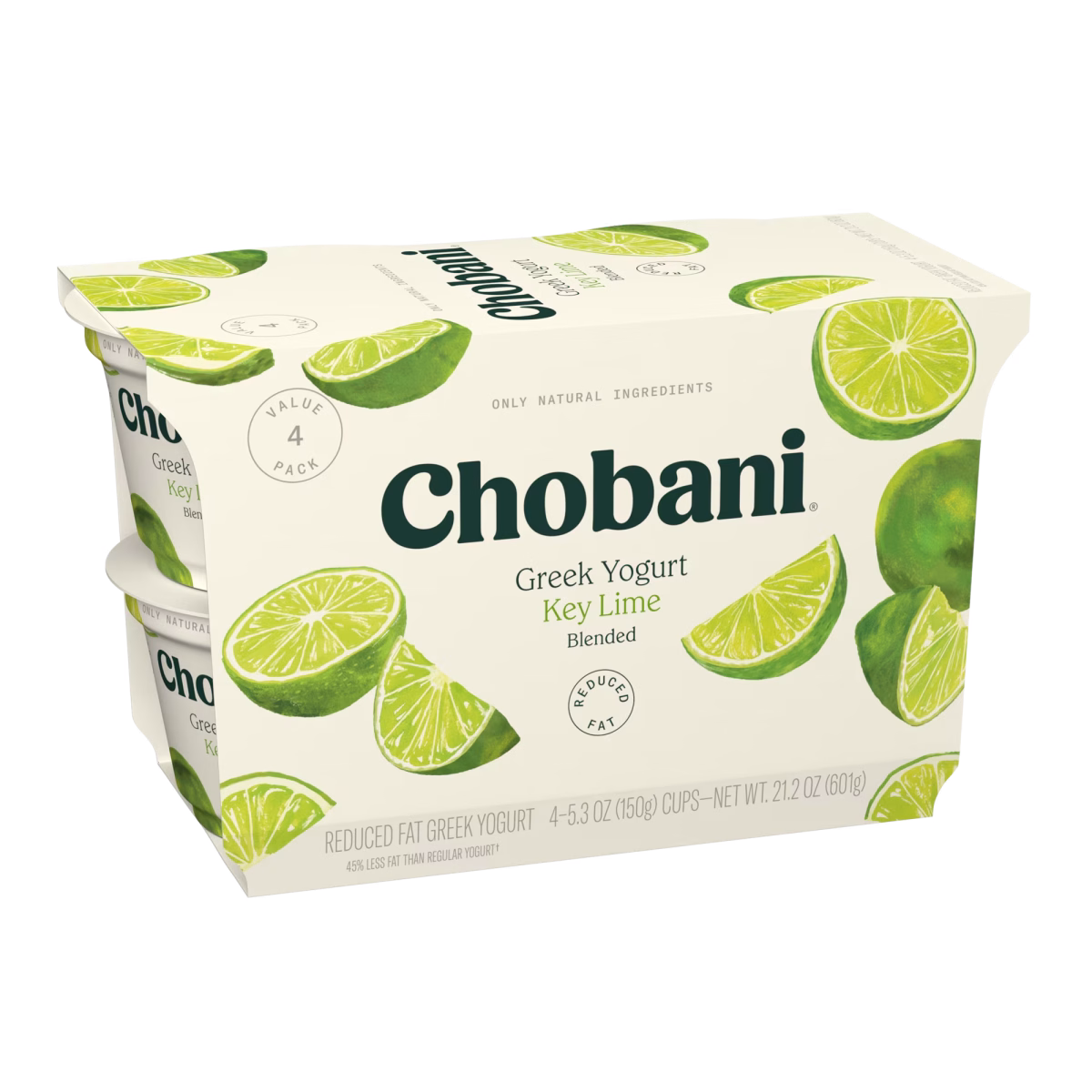 Chobani Low-Fat Greek Yogurt Key Lime Blended 5.3oz 4PK
