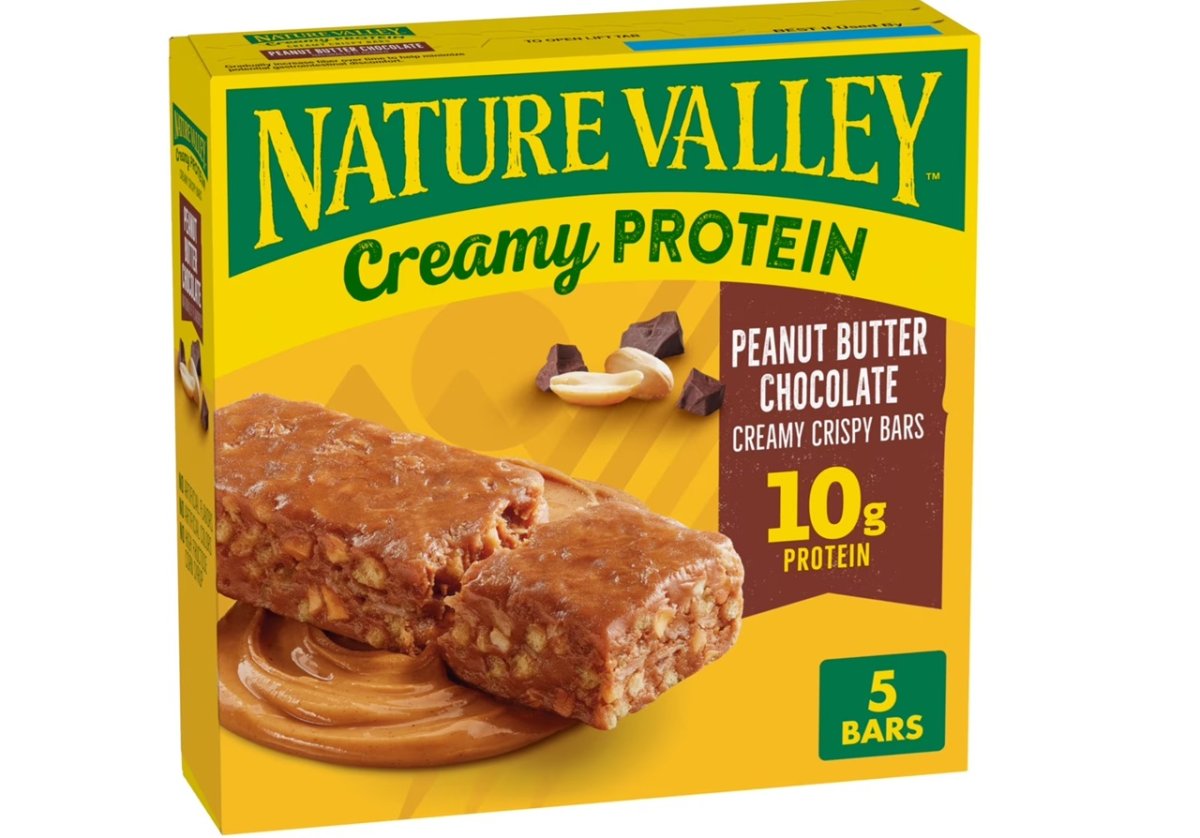 Nature Valley Creamy Protein Bars, Peanut Butter and Chocolate, 10g of Protein, 5 Bars, 7.45 oz